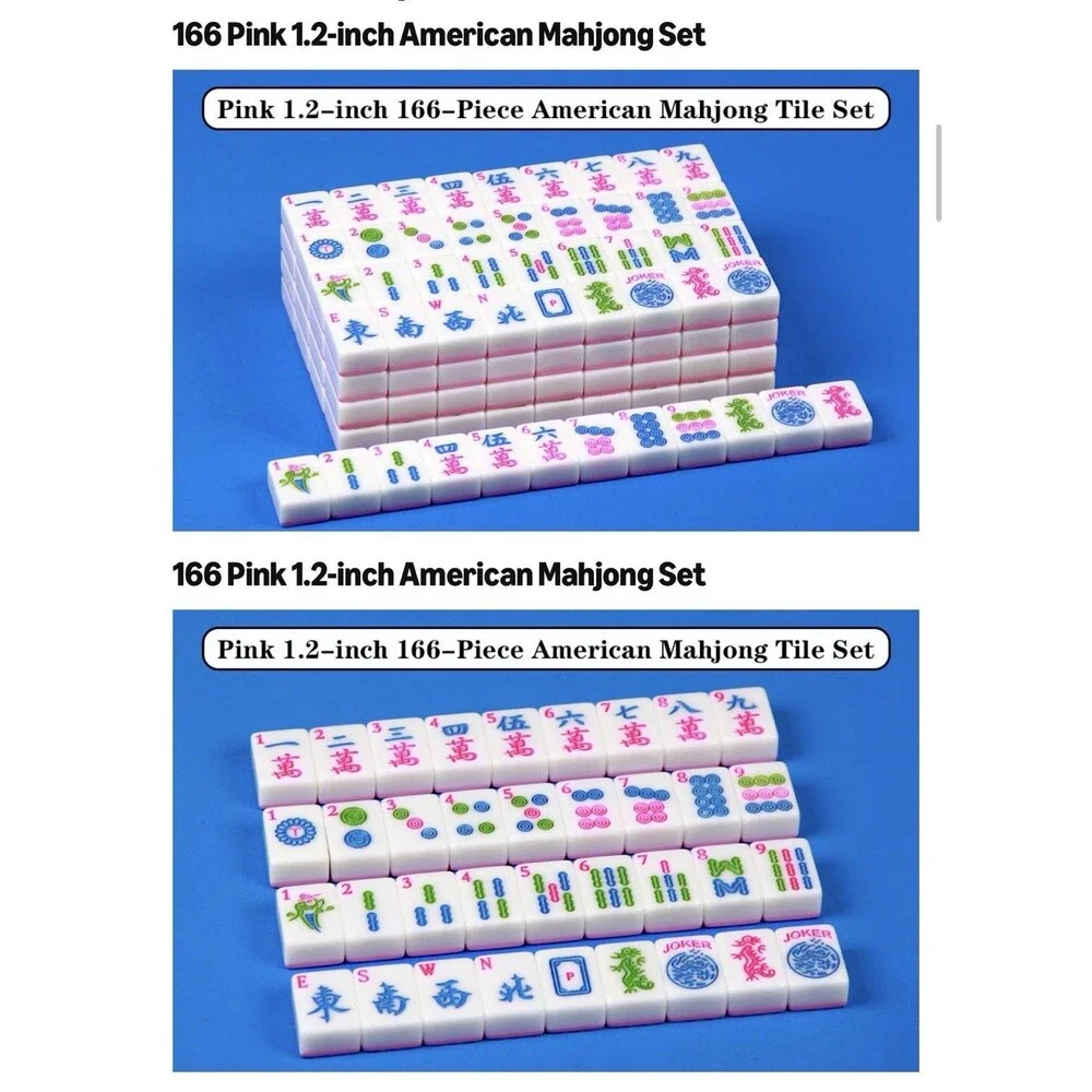 Pink Mahjong Tile Set 1.2 Inch American Mahjong Set 166 Mahjong Set